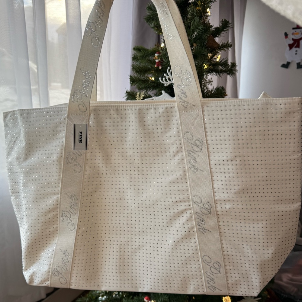 PINK Victoria's Secret Cream Perforated Tote Bag